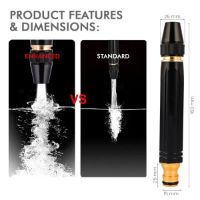 Picture of Car Washer Spray Nozzle Set With 3 Adapters Heavy Duty Metal Adjustable Water Spraying Modes High Pressure Washer Washin Spray Gun for Cleaning Bikes & Cars (Black)
