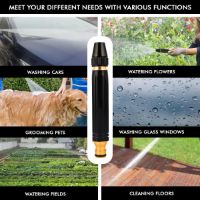 Picture of Car Washer Spray Nozzle Set With 3 Adapters Heavy Duty Metal Adjustable Water Spraying Modes High Pressure Washer Washin Spray Gun for Cleaning Bikes & Cars (Black)