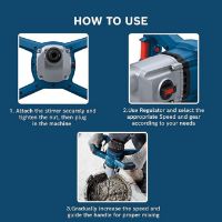 Picture of BOSCH GRW 140 Professional Paint Mixer| 1400W Motor | No Load Speed Upto 750 RPM | Soft Start | 2 Speed Selection | Wheel Shaped Handle | 1 Stirrer Included| Carbon Brush LED | 1 Yr Warranty