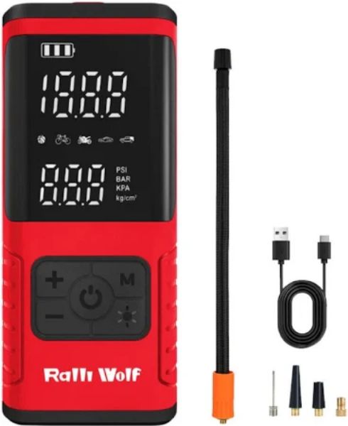 Picture of Ralli Wolf 4in1 150PSI Cordless Air Inflator, 5400 mAh Battery for Car, Bike, Cycle, Ball (RCAI-150) - 6 Months Waranty