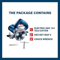 Picture of Bosch GDC 141 Professional Diamond Tile/Stone/Marble Cutter, 1450W, 125 mm, 12000 rpm, 3 kg + Hex Key, Hexagon Socket Wrench